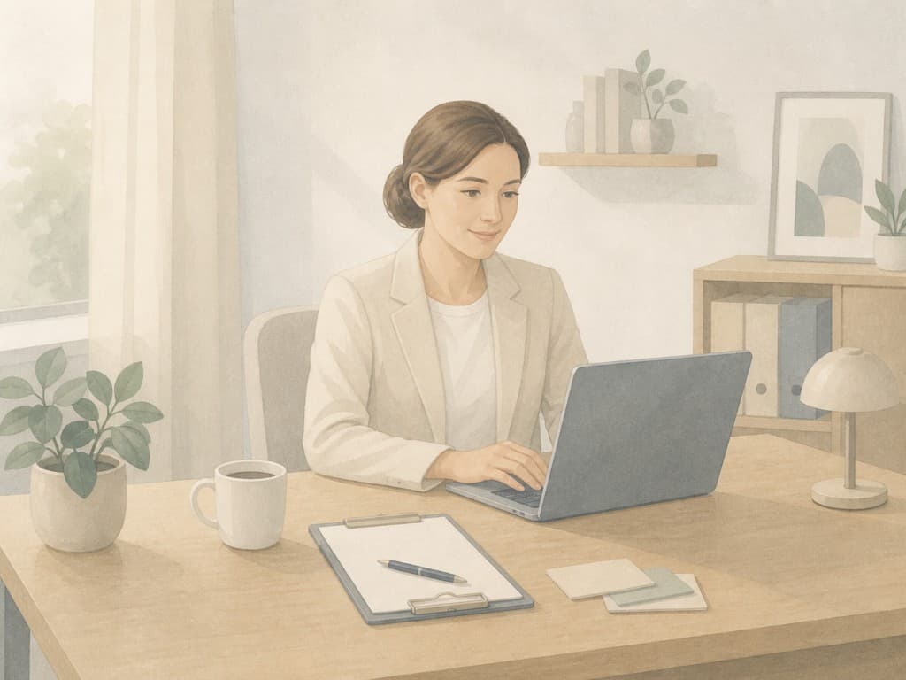 Psychologist in a consultation setting — captions should match this professional tone.