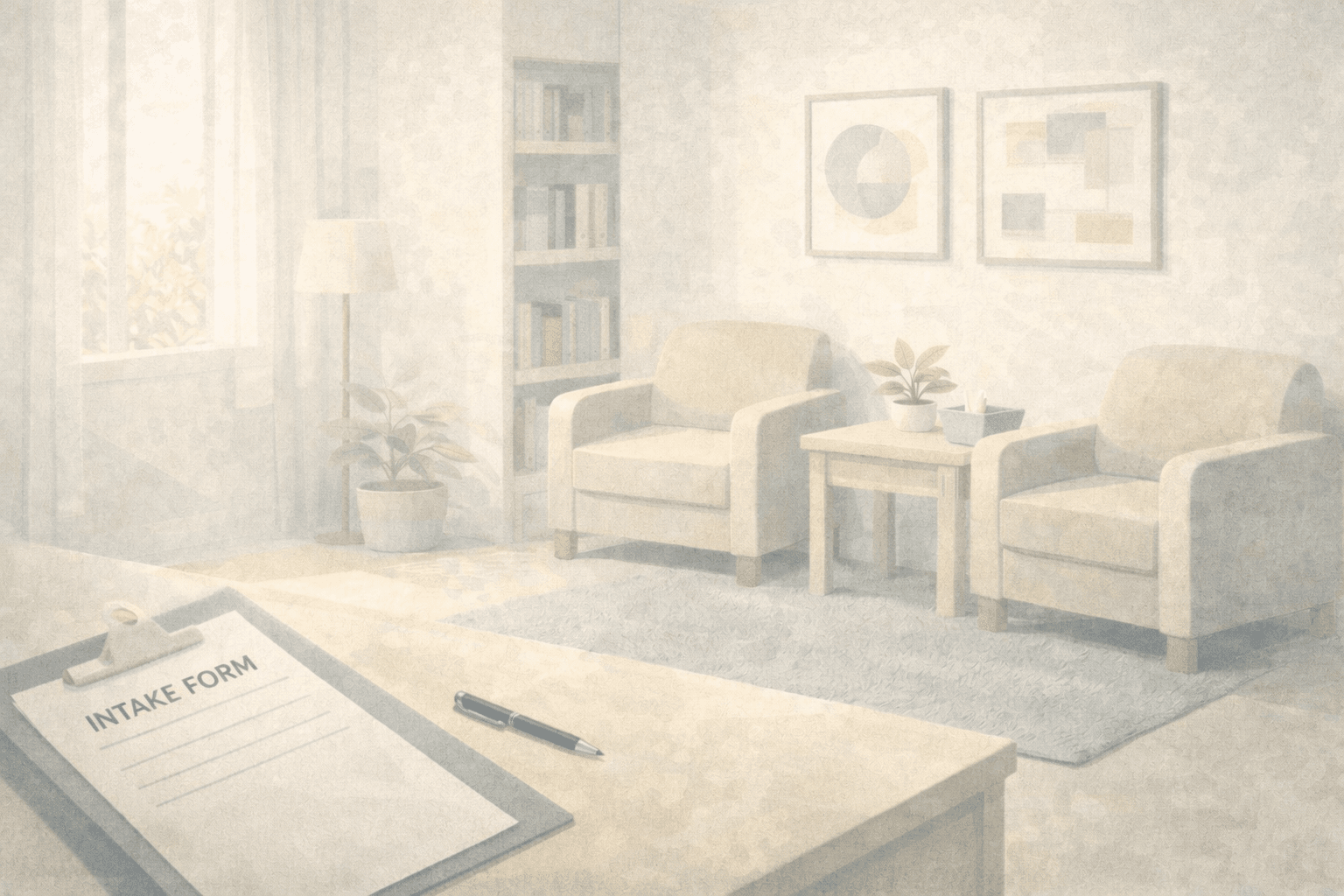 Calm professional healthcare environment - welcoming therapy office space