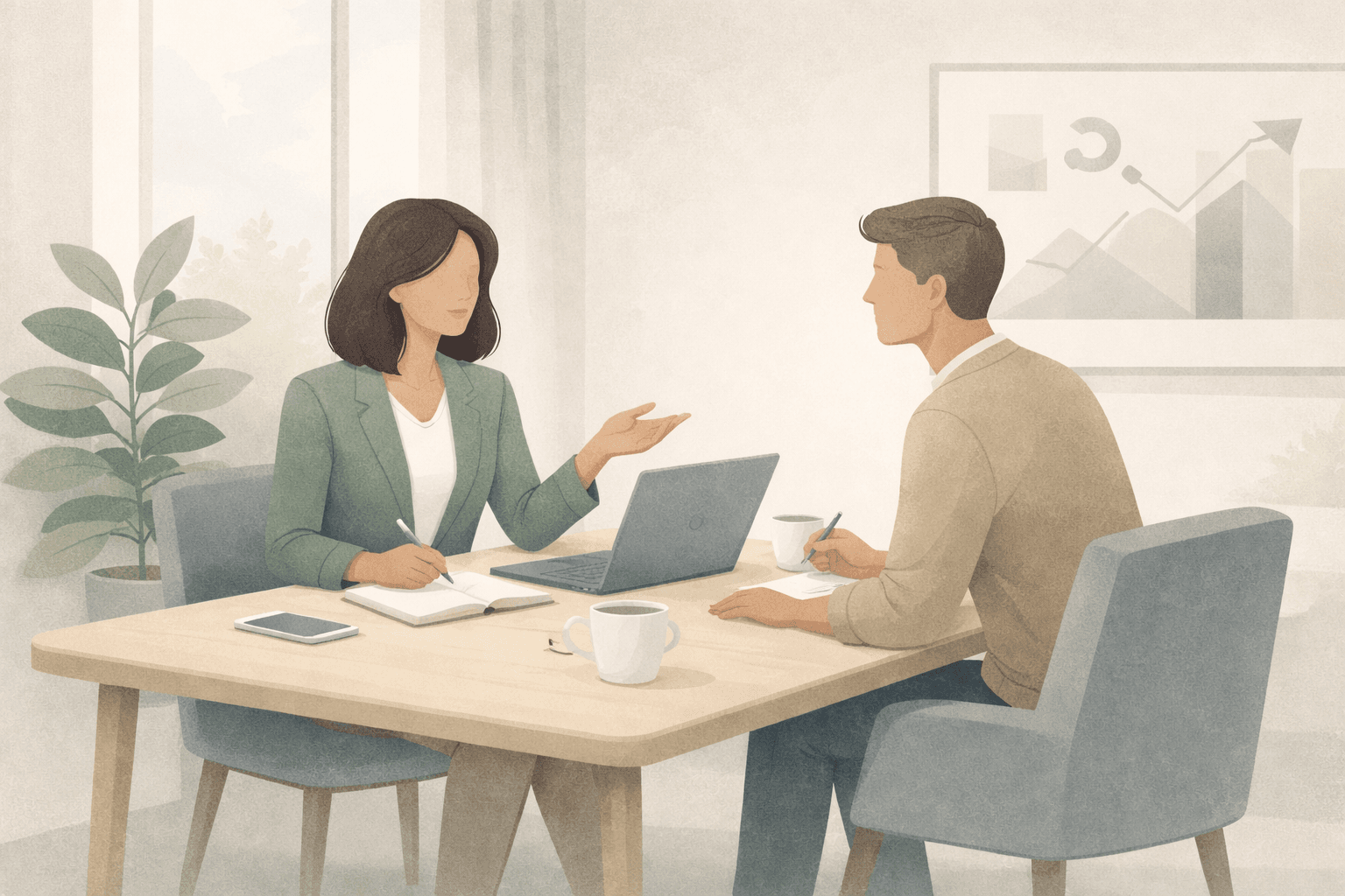 Therapist business coaching session focused on practice growth strategy
