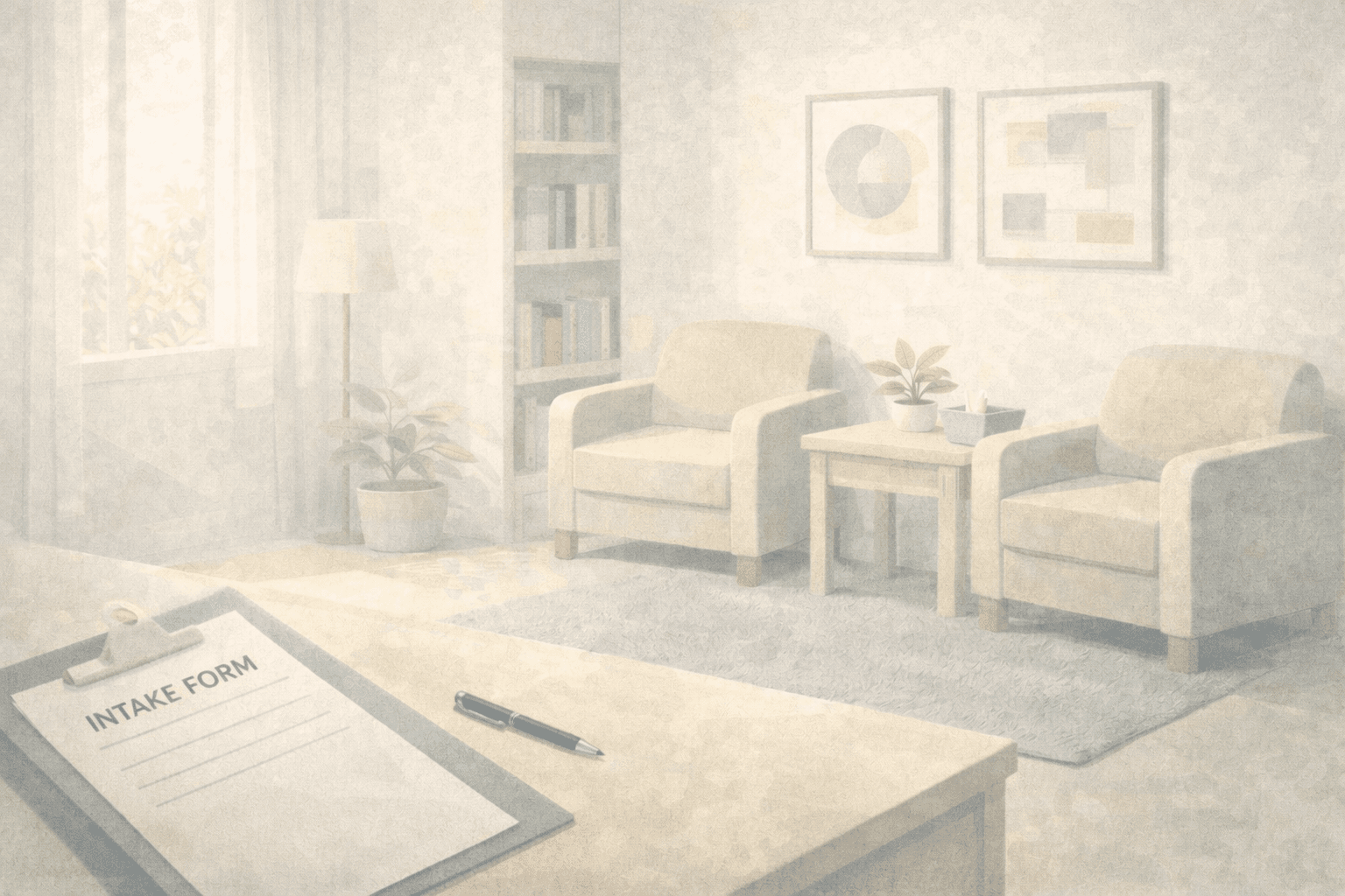 Calm professional healthcare environment - welcoming therapy office space